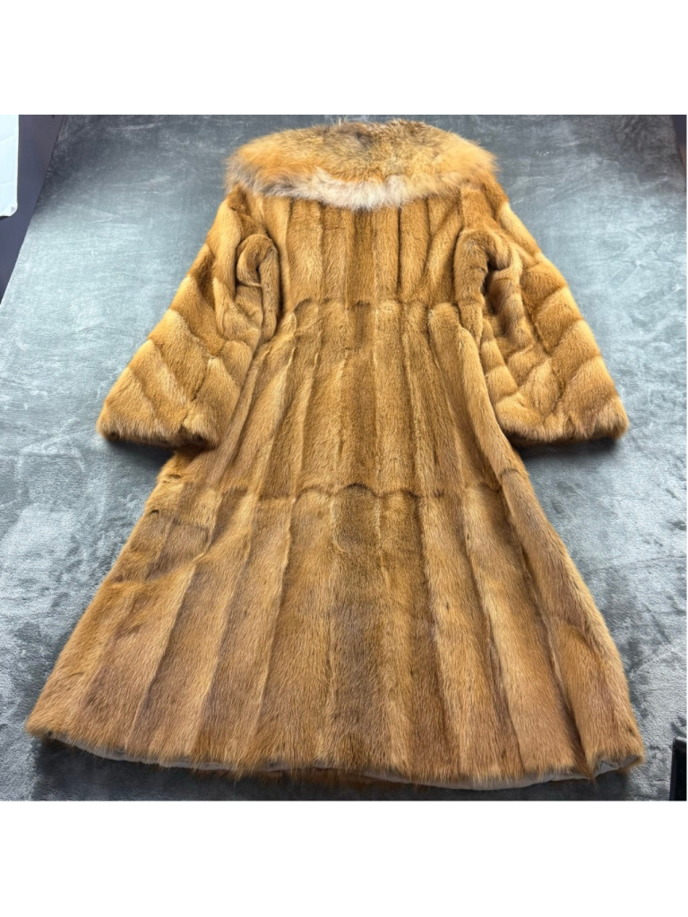Vintage 70s Mink Fur Coat Women M Hurtig Fox Fur Collar Old Money Hollywood Glam - Picture 15 of 17